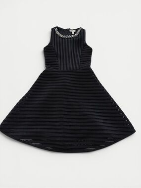 Monteau Girl Black Embellished Fit & Flare Dress Girls Size 7